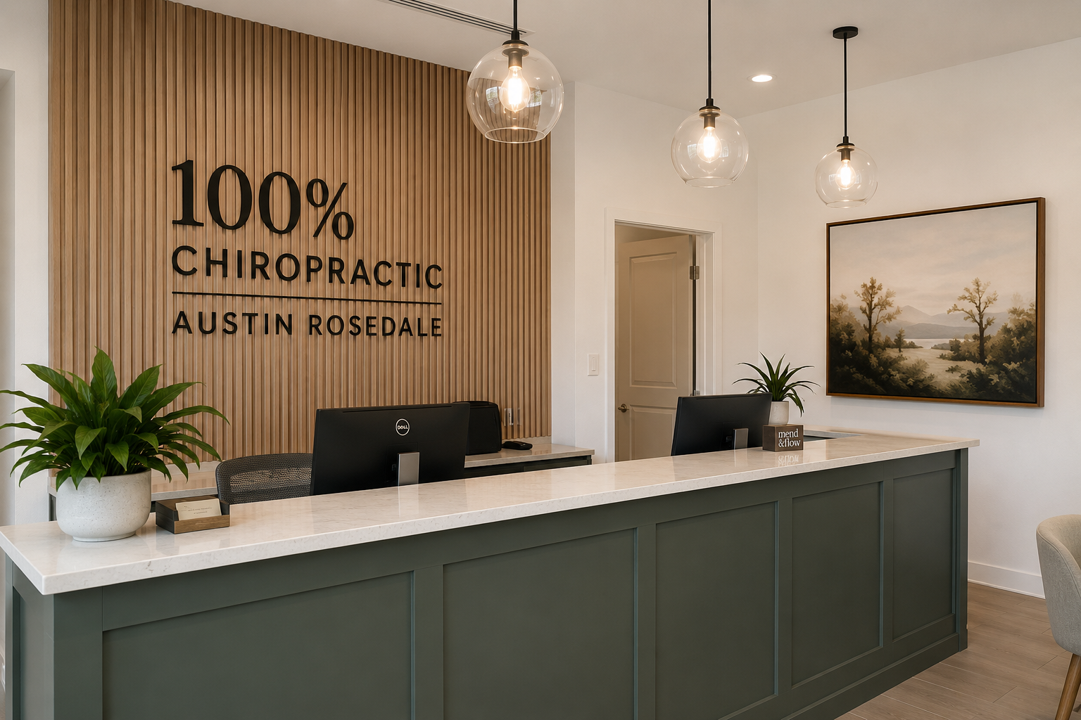 100% Chiropractic Austin Rosedale clinic interior