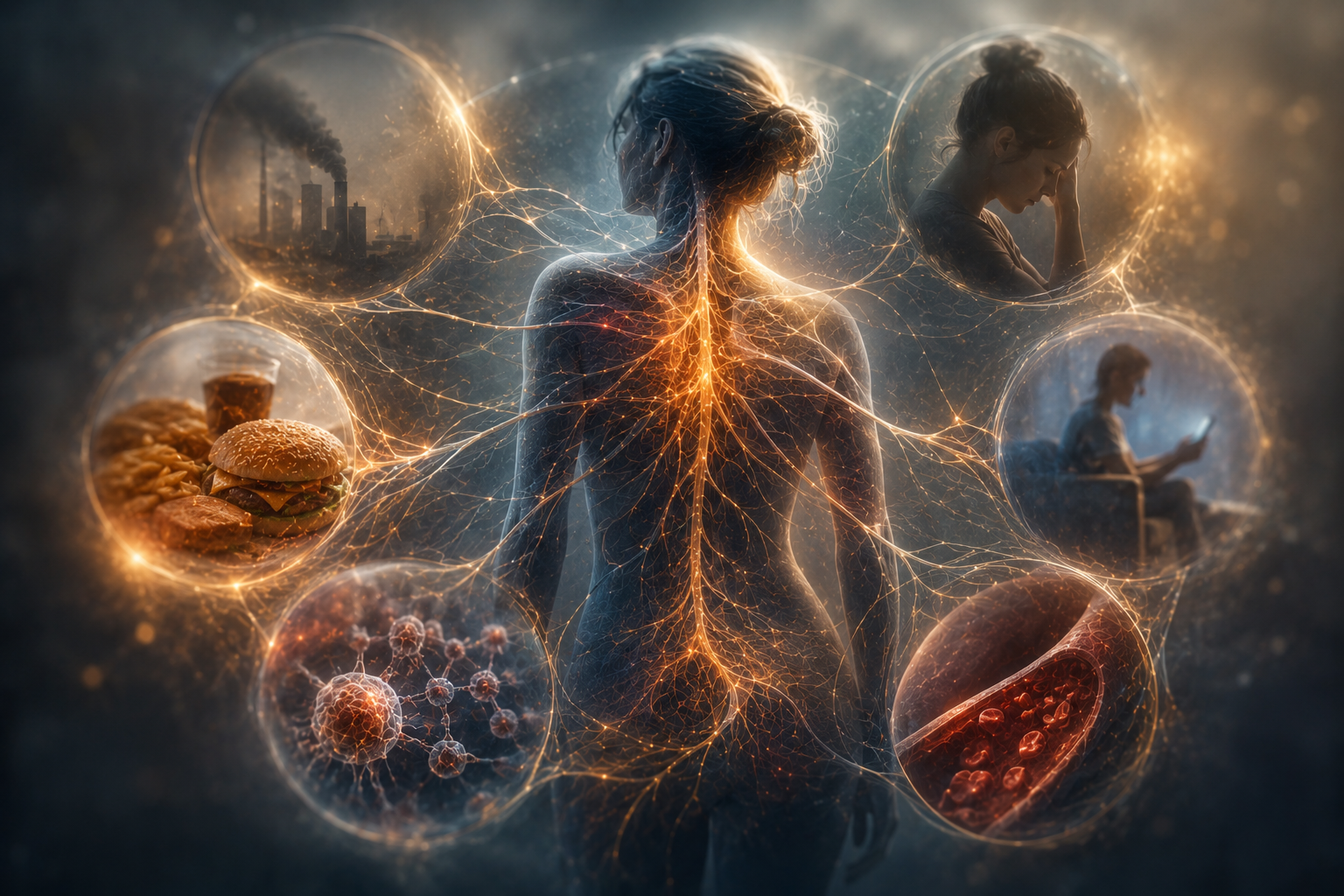 Nerve illustration for other contributing factors.