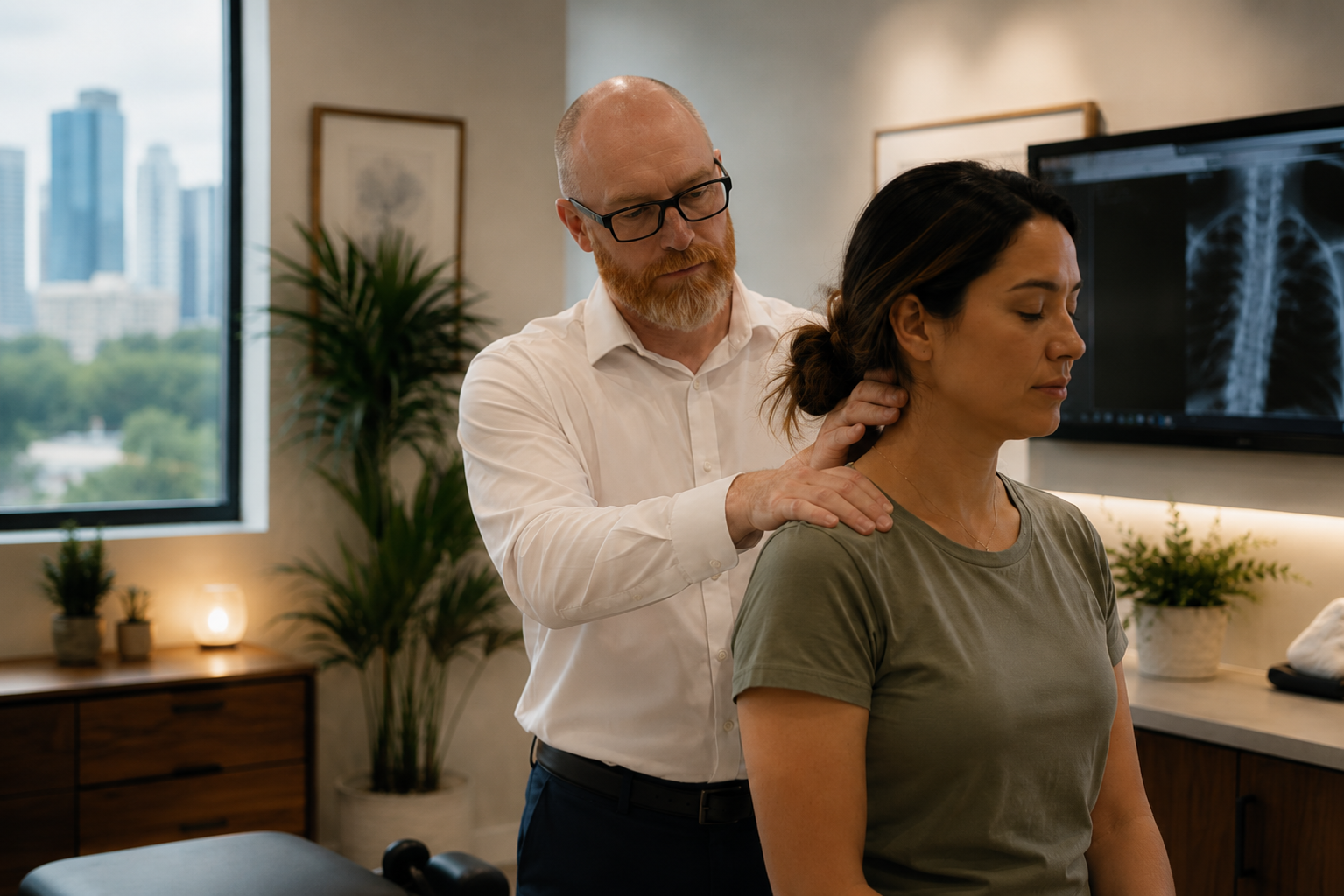 Chiropractic neck treatment.