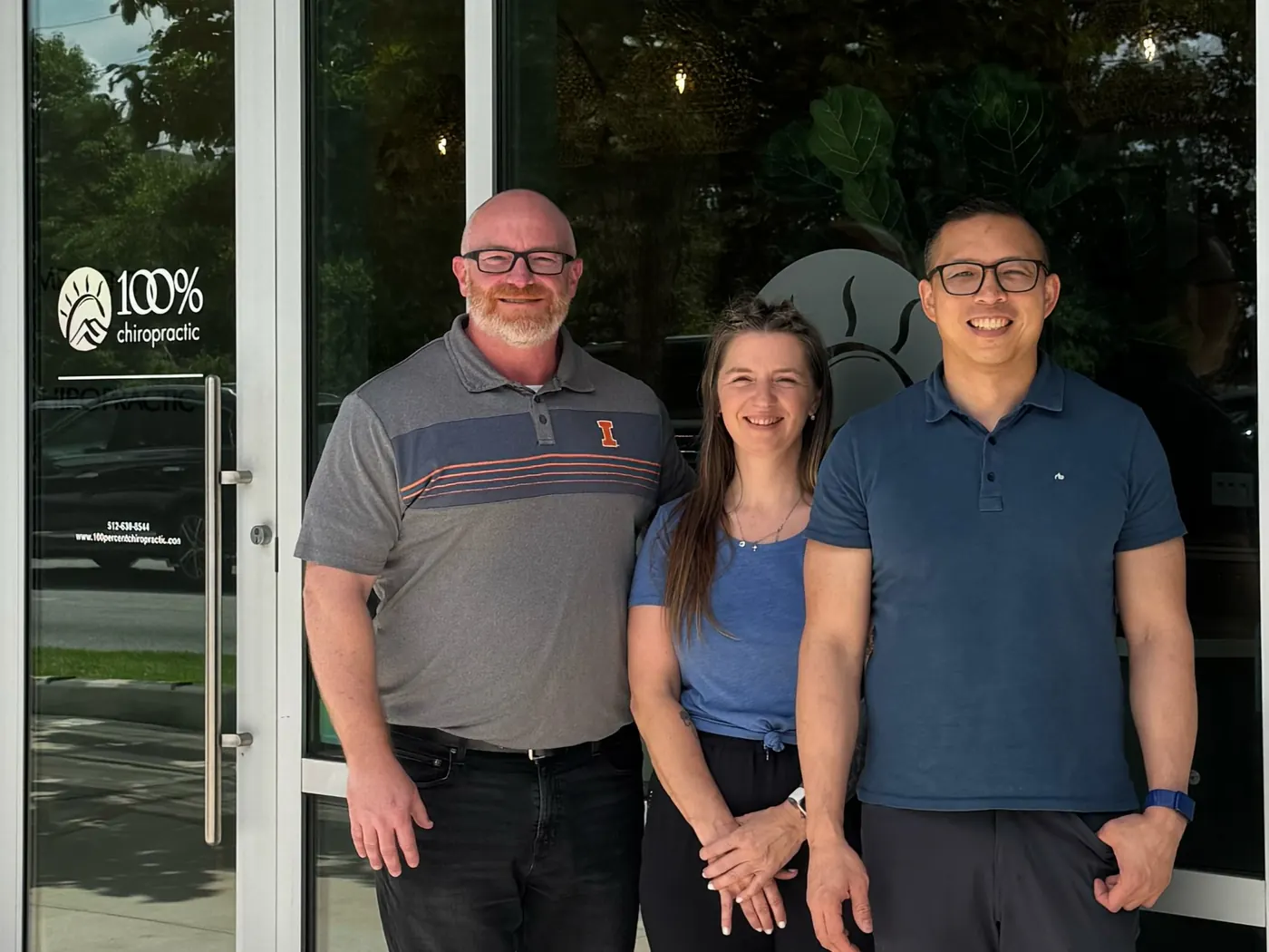 Care team outside 100% Chiropractic Austin Rosedale in Central Austin